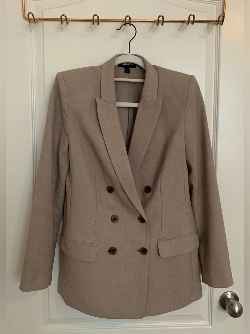 Express Tan Double Breasted Blazer
